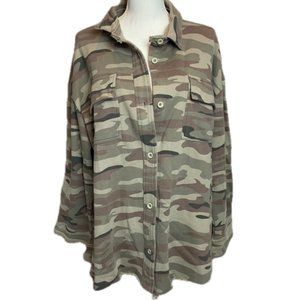 Camo Jacket Shirt Style Heavy Cotton Buttons Shacket NWT